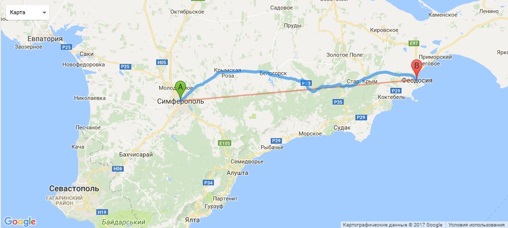 феодосия карта